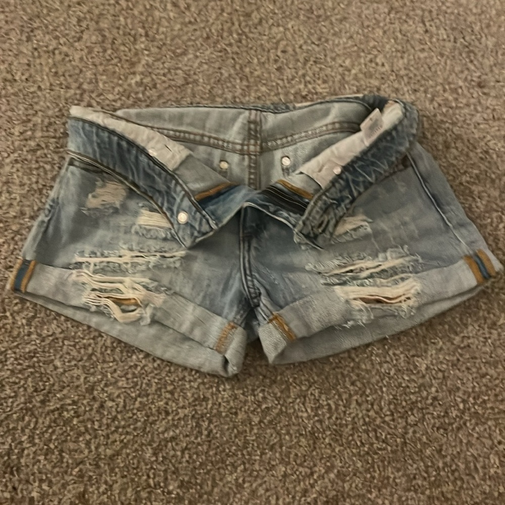 Pistola Light Blue Distressed Jean Shorts - Picture 2 of 3